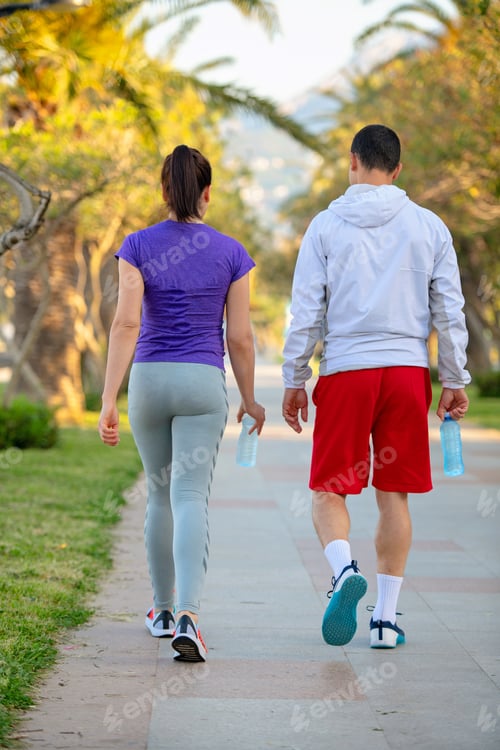 Preview: Urban Sports, Healthy Young Couple Jogging In The City At Sunny Morning