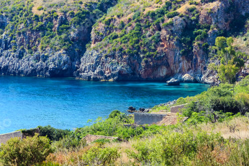 Preview: View To Sea Bay From Coastline Trail Of Zingaro Nature Reserve Park, Between San Vito Lo Capo And