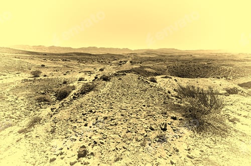 Preview: Rocky Hills Of The Negev Desert In Israel. Wind Carved Rock Formations In The Southern Israel