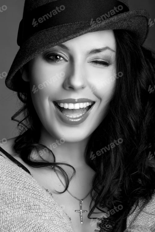 Preview: Beautiful Sexy Girl On Studio Equipment . Long Beautiful Hair. Vivid Emotions