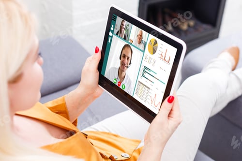 Preview: Remote Learning Or Work. Video Conference Concept