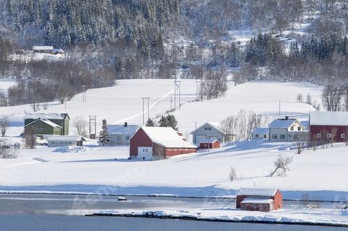 Preview: Winter Landscape Of The Norwegain Sea Near Tromso North Of Norway