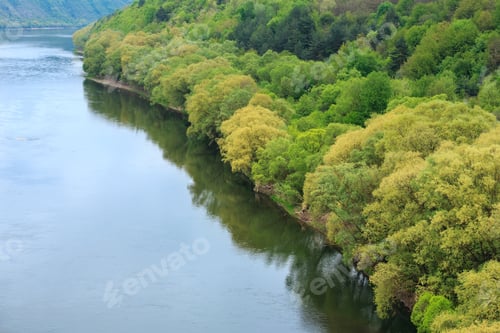 Preview: Top Picturesque View Of The Dnister River Bend Canyon. Spring, Ustechko, Ternopil Region, Ukraine