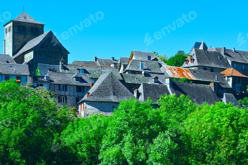 Preview: Black Tiles On The Roof Of The French Town