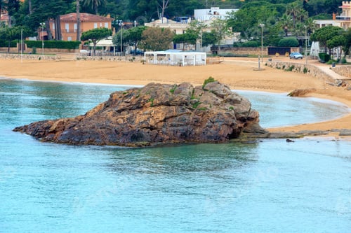 Preview: La Fosca Beach Summer Landscape With Rock Formations, Palamos, Girona, Costa Brava, Spain.
