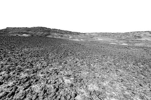 Preview: Breathtaking Landscape Of The Rock Formations In The Israel Desert In Black And White. Lifeless And