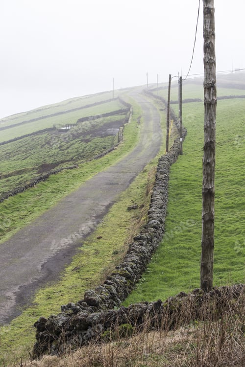 Preview: Farm Fields From Serra Do Cume Viewpoint In The Terceira Island In Azores Portugal