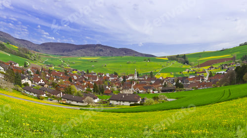 Preview: Swiss Town Surrounded By Pastures
