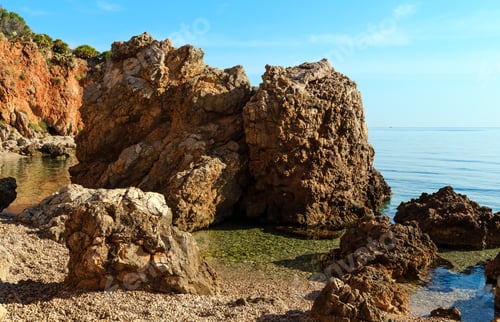Preview: Paradise Sea Bay With Azure Water And Beach. View From Coastline Trail Of Zingaro Nature Reserve