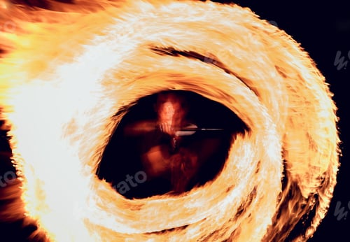 Preview: Fire Show. Fire Performance At The Night. Background