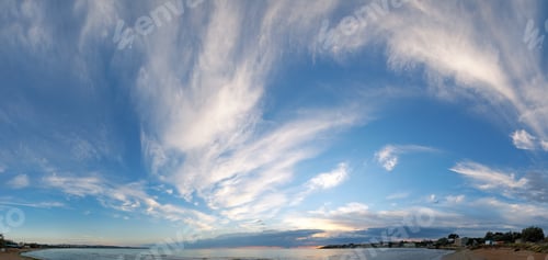 Preview: Sea Sunset With Beach. Eight Shots Composite Picture.