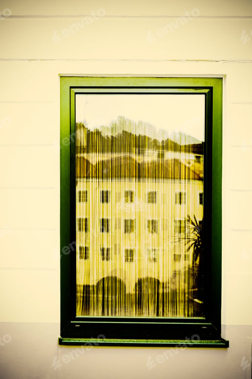 Preview: Typical Windows Of A House In A Small Town In Austria. Home In The Austrian City Of Gmunden In A