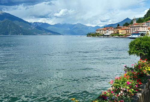 Preview: Lake Como (Italy) Summer View And Flowers On Embankment