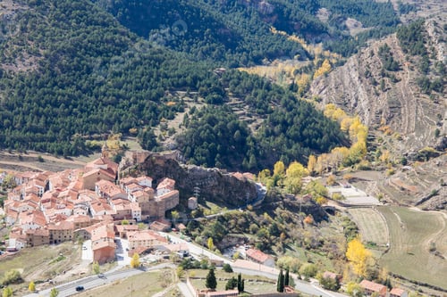 Preview: Autumn In Linares De Mora Medieval Village Teruel Aragon Spain