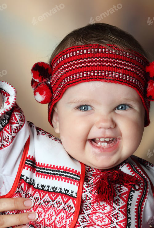 Preview: Little Girl In A Beautiful National Ukrainian Costume