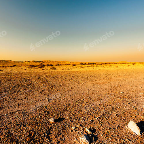 Preview: Rocky Hills Of The Negev Desert In Israel At Sunset. Breathtaking Landscape Of The Rock Formations