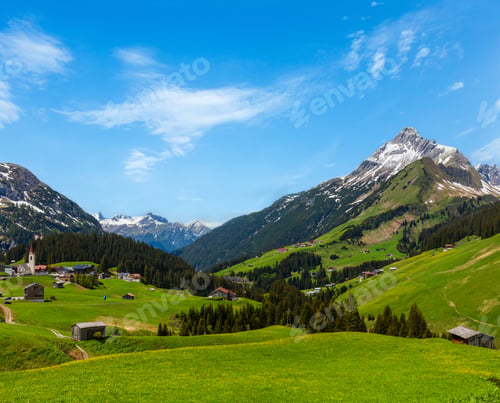 Preview: Summer Alps Mountain View To Biberkopf Mount (Warth, Vorarlberg, Austria).