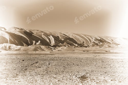 Preview: Rocky Hills Of The Negev Desert In Israel, Retro Image Filtered Style