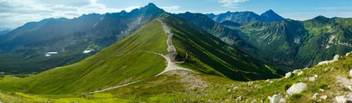 Preview: Tatra Mountain, Poland, View To Valley Gasienicowa, Group Of Glacial Lakes And Swinica Mount
