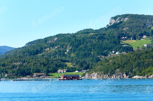 Preview: Fjord Summer Hazy View From Ferry (Boknafjord, Norway)