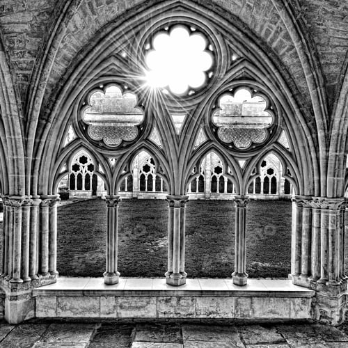Vista previa: Gothic Patterns Of The Monastery In France, Retro Image Filtered Style
