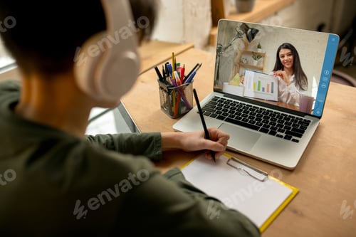 Preview: Teen Participates in Online Learning at Home