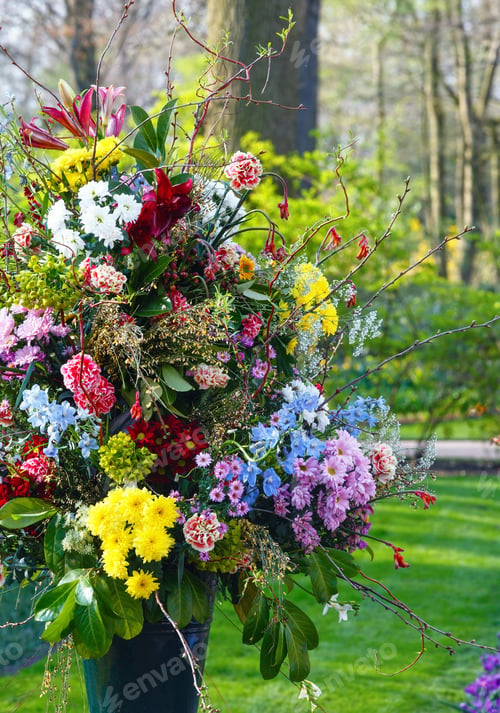 Preview: Big Multicolor Wonderful Flowers Bouquet On Spring Park