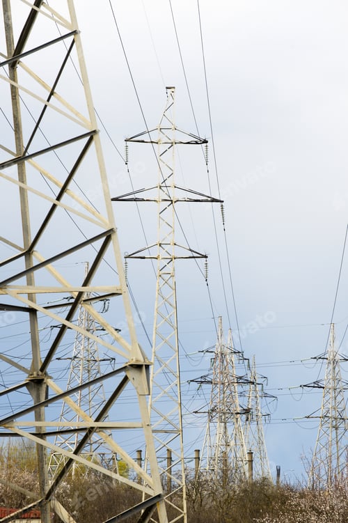 Preview: High-Voltage Power Tower Against The Sky