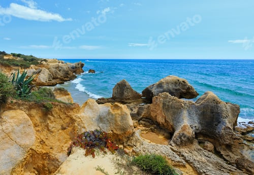 Preview: Summer Atlantic Rocky Coast View (Albufeira Outskirts, Algarve, Portugal).