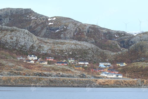 Preview: Norwegian Seascape From A Ship Near Trondheim In Norway