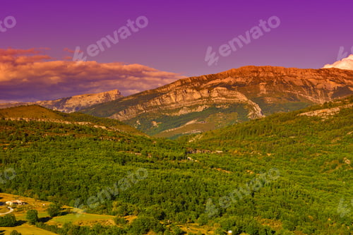 Preview: The Small Village High Up In The French Alps, Sunset