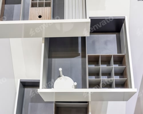 Preview: Wooden Furniture Drawers At The Exhibition