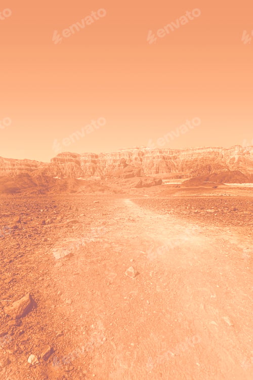 Preview: Breathtaking Landscape Of The Rock Formations In The Israel Desert At Dawn In A Contemporary Style