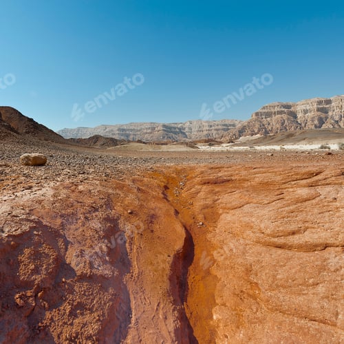 Preview: Loneliness And Emptiness Of The Rocky Hills Of The Negev Desert In Israel. Breathtaking Landscape