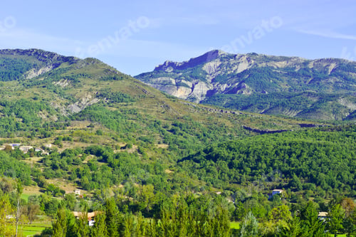 Preview: Alpine Landscape Of Alpes-De-Haute-Provence Department In Southeastern France. Neighborhoods Of A
