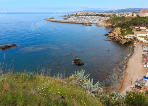 Preview: Port Palamos (Spain). Summer Sea Coastline Morning Landscape.