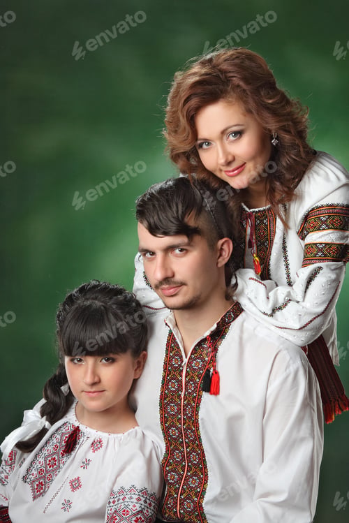 Preview: Family In The Ukrainian Clothes. National Traditions. Vivid Emotions