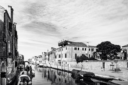 Preview: Deserted Venice In Black And White. Museum City Is Situated Across A Group Of Islands That Are