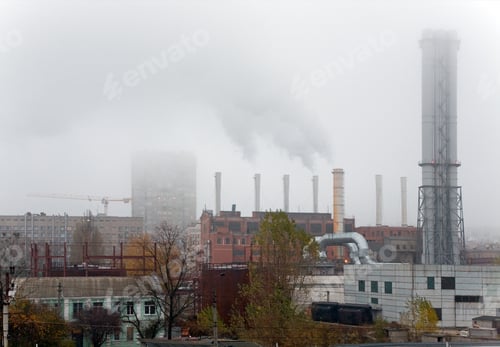 Preview: Smoke From Industrial Object Smokestacks Under The Residential Districts Of Kiev City