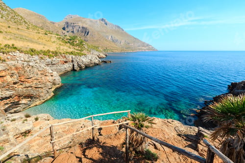 Preview: Paradise Sea Bay With Azure Water And Beach. View From Coastline Trail Of Zingaro Nature Reserve