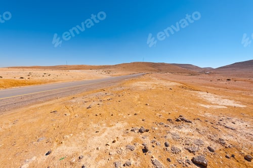 Preview: Winding Asphalt Road In The Negev Desert In Israel