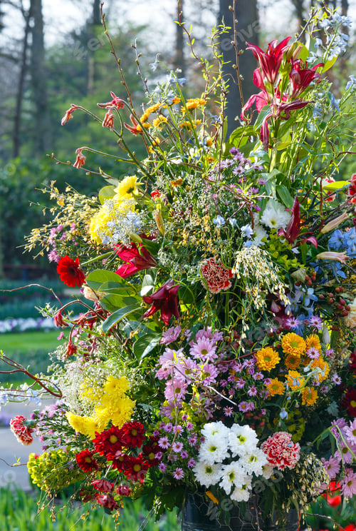Preview: Big Multicolor Wonderful Flowers Bouquet On Spring Park