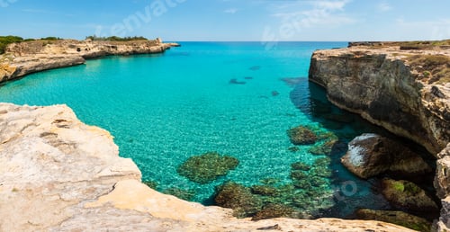 Preview: Picturesque Adriatic Sea Coast Archaeological Area Of Roca Vecchia, Salento, Puglia, Italy