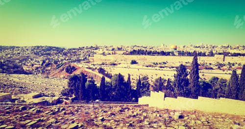Preview: View To Walls Of The Old City Of Jerusalem, Instagram Effect