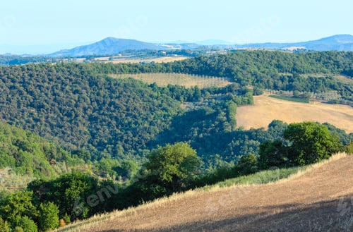 Preview: Beautiful Summer Morning Countryside Landscape In Montepulciano Region, Italy.