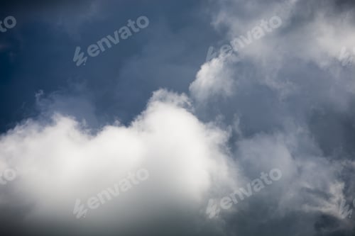 Preview: Beautiful, Fluffy, White And Grey Clouds And Blue Sky