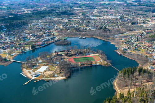 Preview: Aerial View Over The Aluksne City (Latvia)