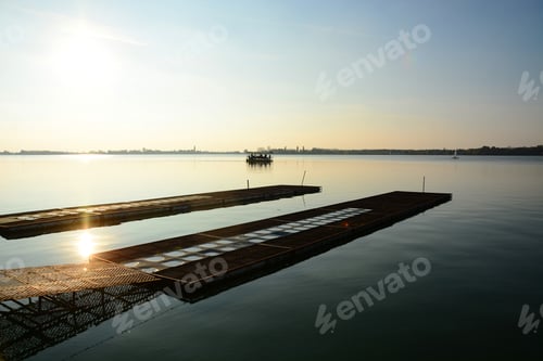 Preview: Silhouette In The Sunset At The Lake Shore