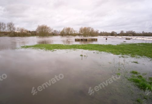 Preview: Flooded Land Near The River Trent At Sawley, Derbyshire