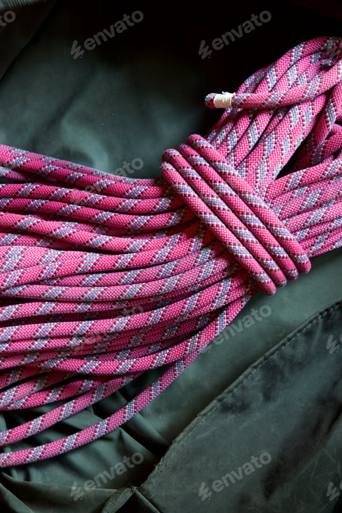 Preview: Pink Climbing Rope Close Up.